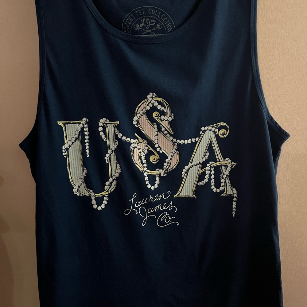 Lauren James Navy USA Tank Top